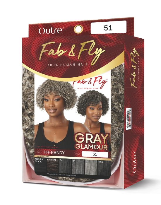 Fab & Fly Randy human hair curly bob wig packaging