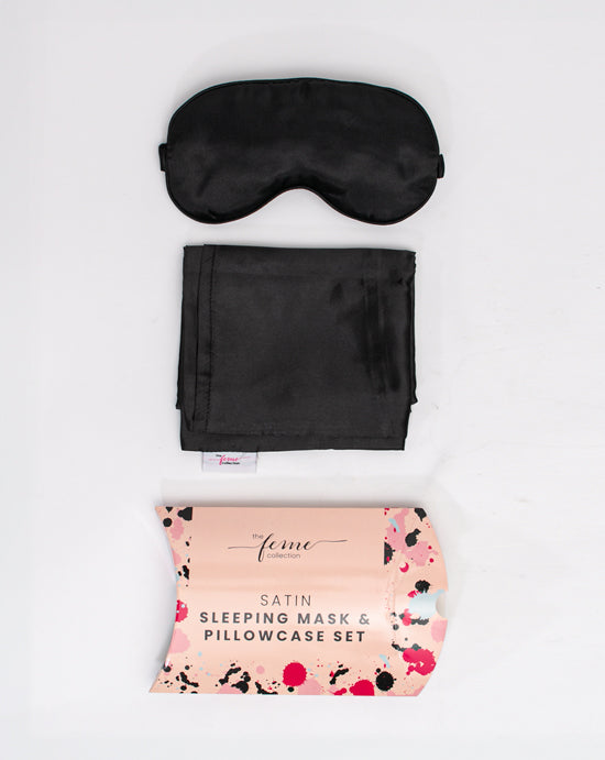 The Feme Collection - Satin Sleeping Mask & Pillowcase Set